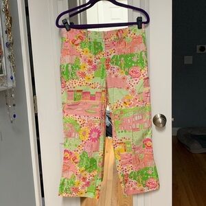 Lilly Pulitzer‎ Crop Pants Spring 2005 - Negresco Multi Colorful World